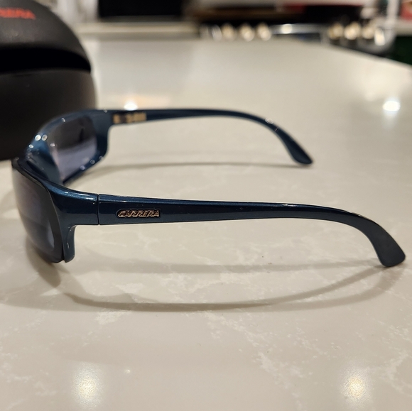 1990s CARRERA Clyde 57E Made in Italy Dark Blue Rectangular Sunglasses 66-18-115 - Picture 4 of 11
